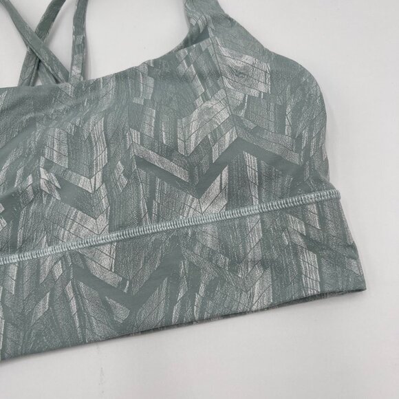 Lululemon Energy Bra (Nulux) Energy Bra in gray white womans size 8 pads include - Picture 3 of 8